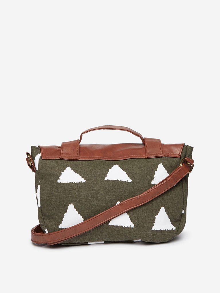 Westside Olive Triangle Print Willow Mini Doctor Bag