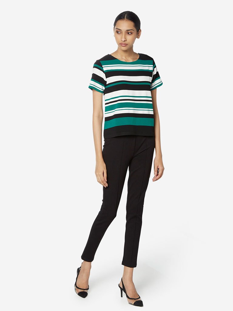 Wardrobe Green Striped Posh Top