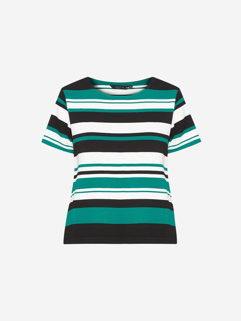 Wardrobe Green Striped Posh Top