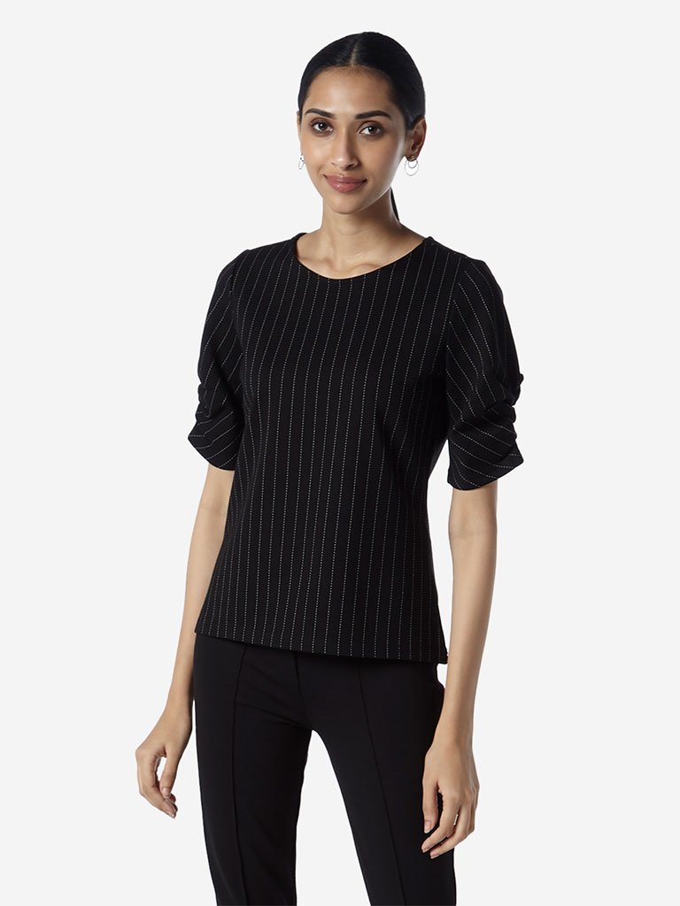 Wardrobe Black Striped Adisa Top