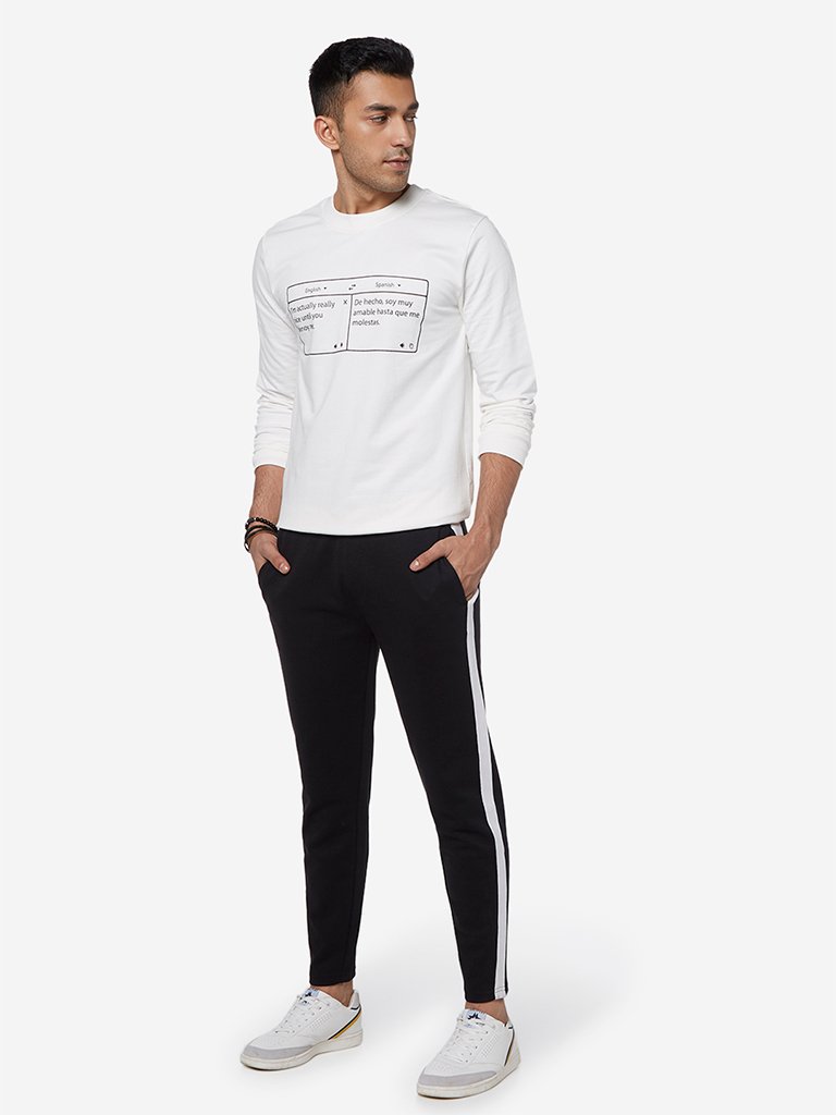 Nuon Black Panel Detailed Track-pants