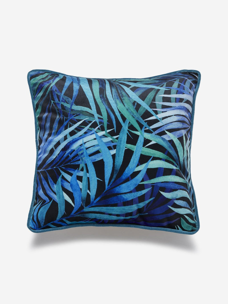 Westside Home Blue Leaf Print Cushion Cover