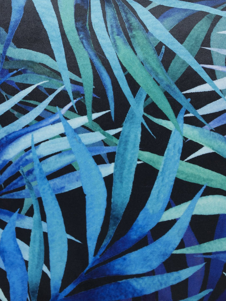 Westside Home Blue Leaf Print Cushion Cover