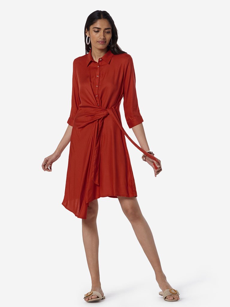 LOV Rust Viola Shirtdress