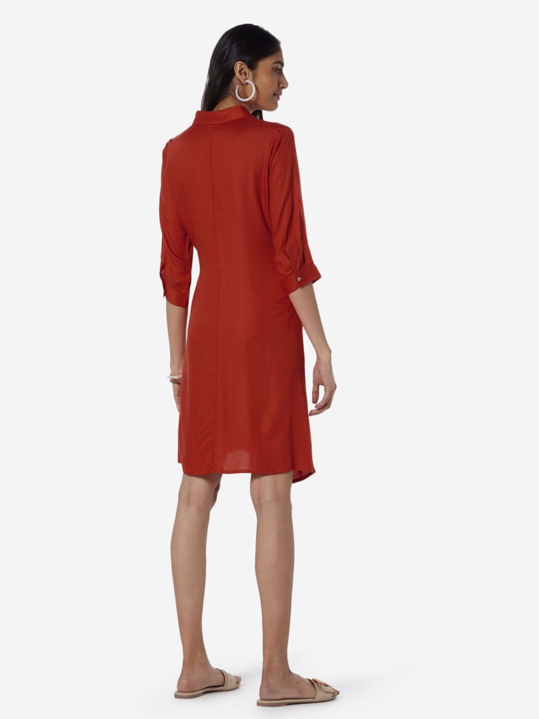 LOV Rust Viola Shirtdress