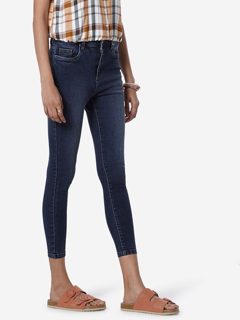 LOV Dark-Blue Jamie Cropped Jeans