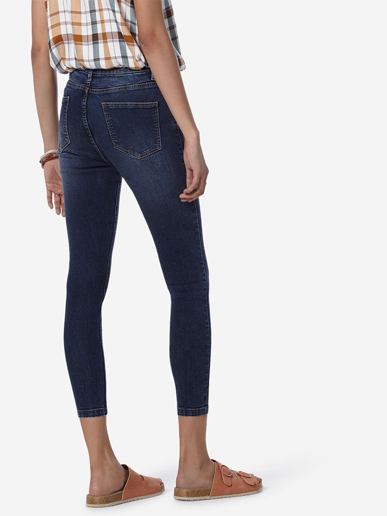 LOV Dark-Blue Jamie Cropped Jeans
