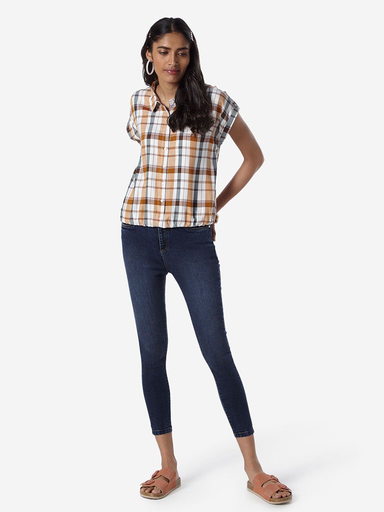 LOV Dark-Blue Jamie Cropped Jeans