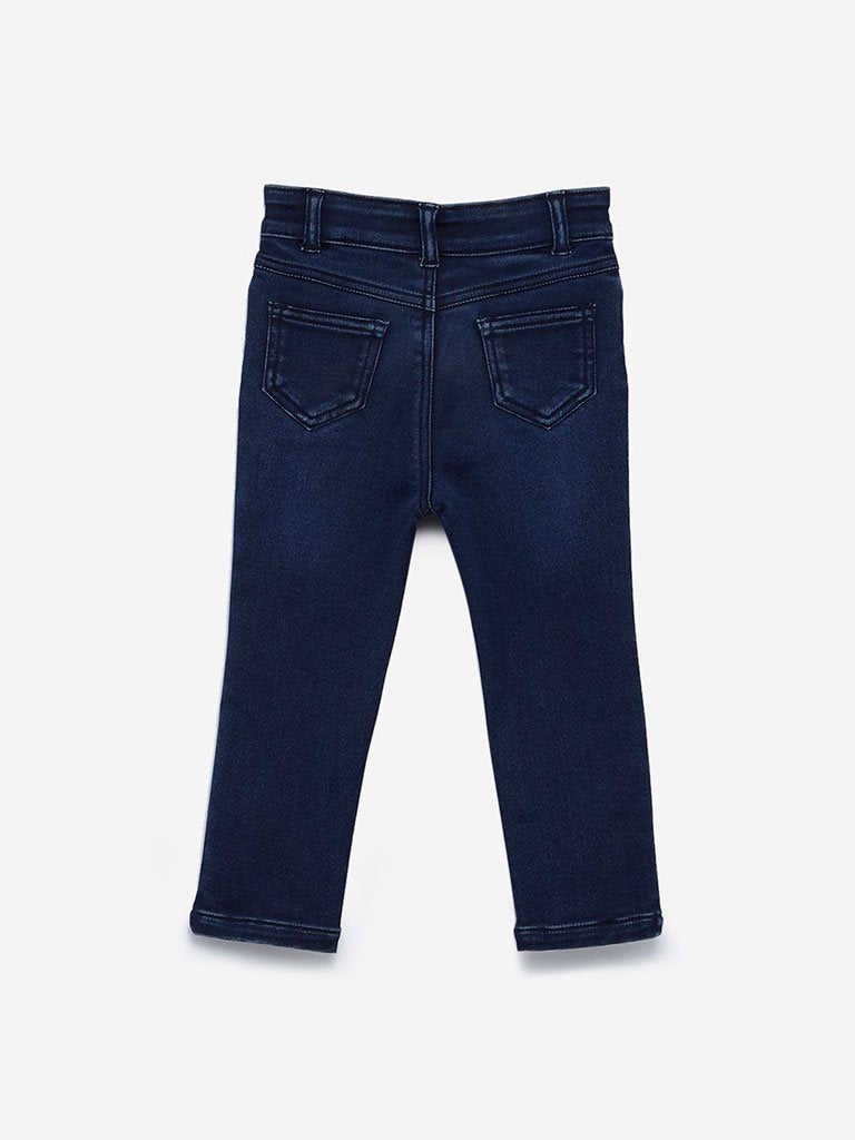 HOP Kids Dark Indigo Sequin Detailed Jeans