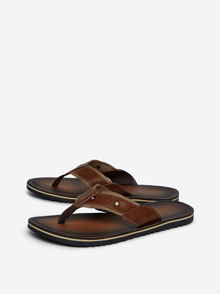 SOLEPLAY Brown Faux-Leather Sandals