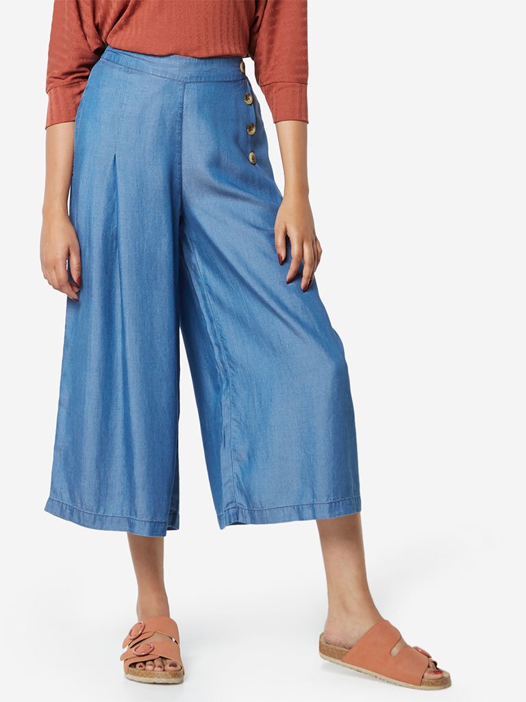 LOV Blue Zen Chambray Culottes