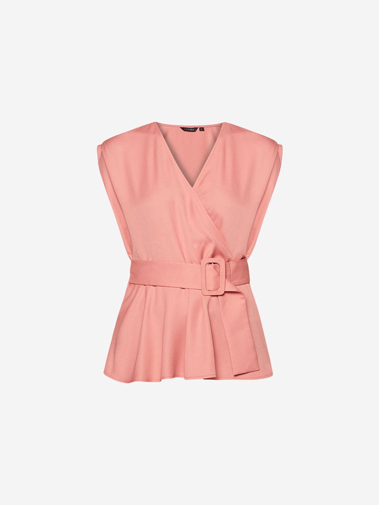 Wardrobe Dusty Pink V-Neck Cara Top