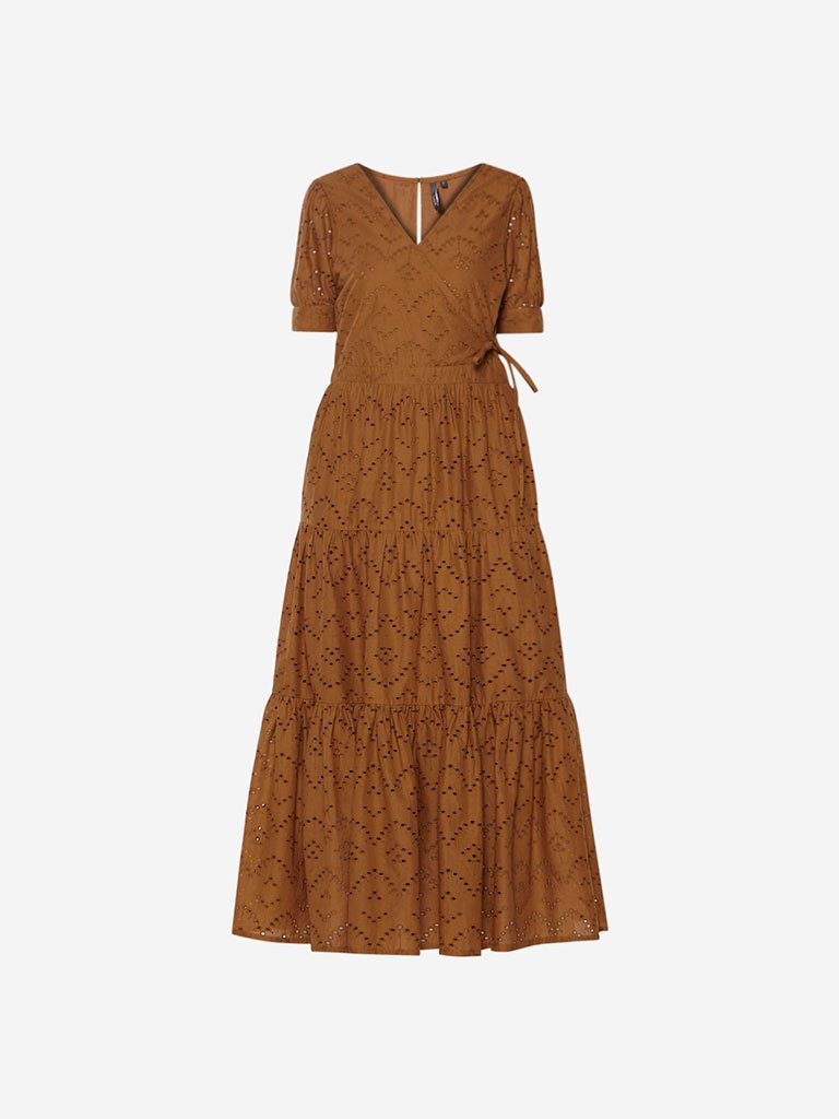 LOV Tan Cut-Out Detailed Naomi Dress