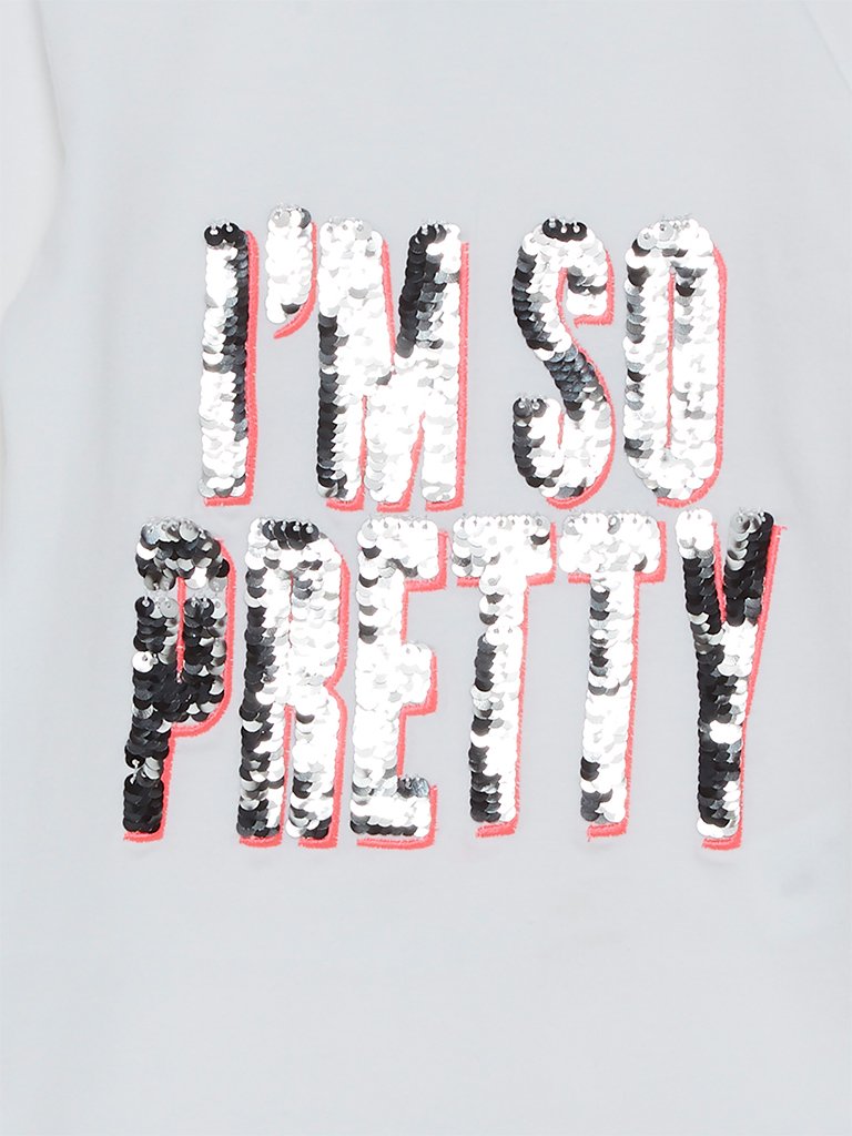 HOP Kids White Sequinned Top