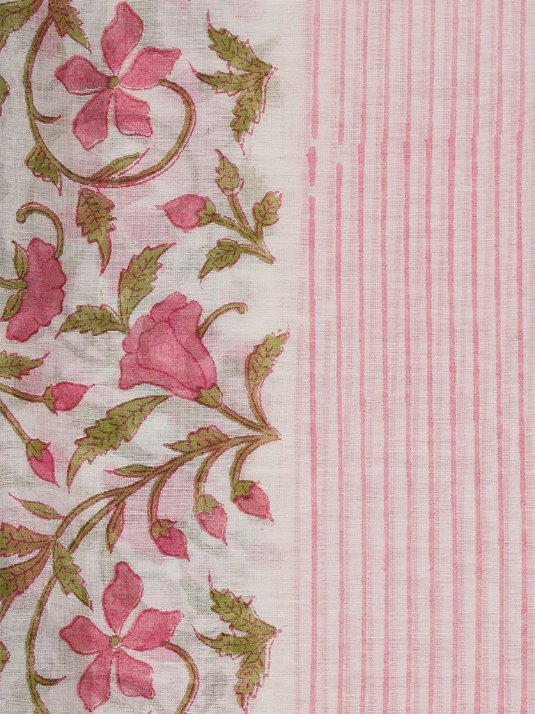 Zuba Light Pink Floral Patterned Stole