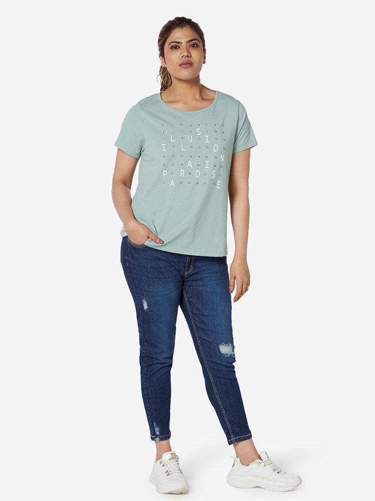 Sassy Soda Curve Dark Blue Cropped Matt Jeans