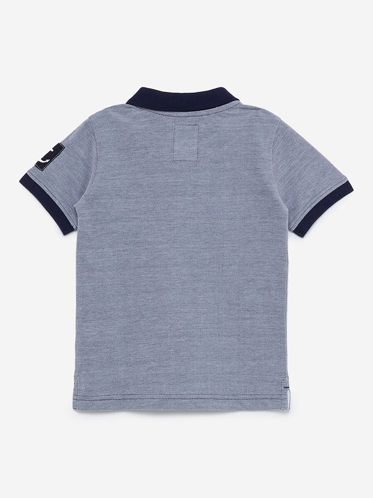 HOP Kids Navy Sailboat Polo T-Shirt