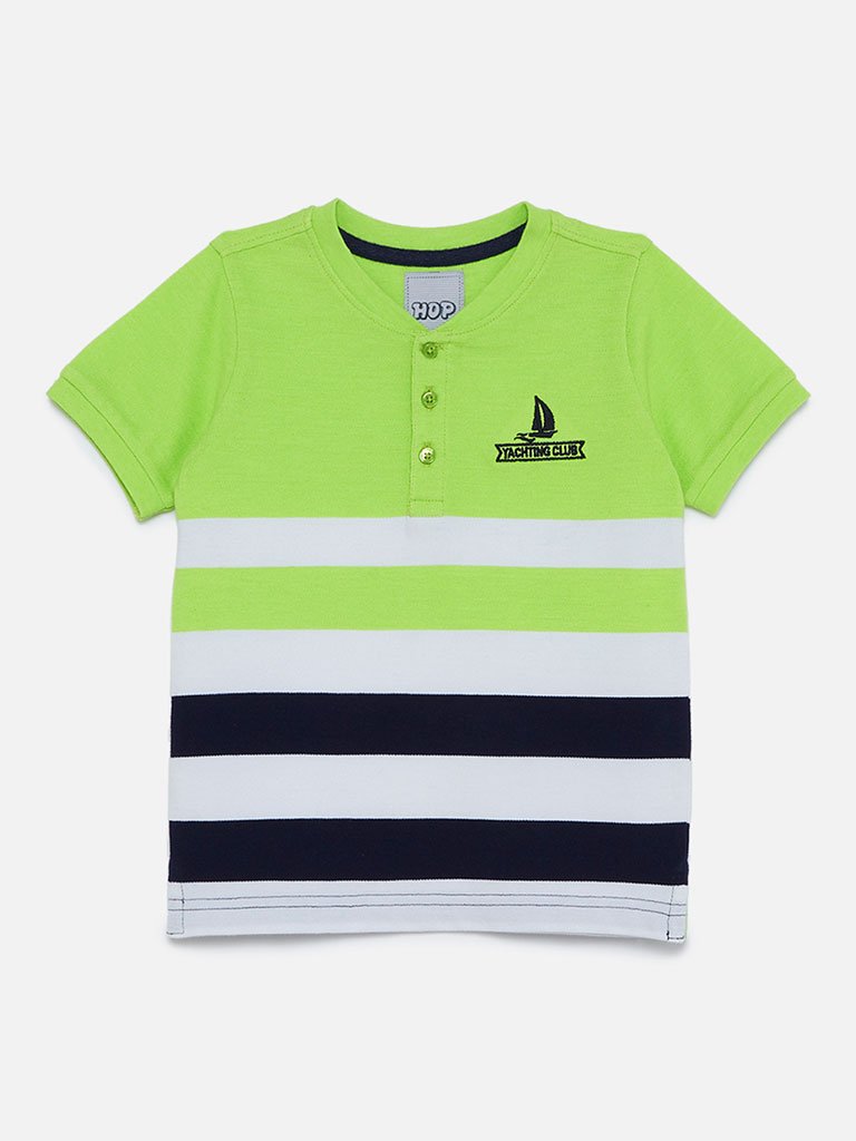 HOP Kids Neon Green Henry T-Shirt