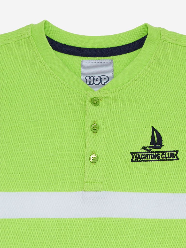 HOP Kids Neon Green Henry T-Shirt