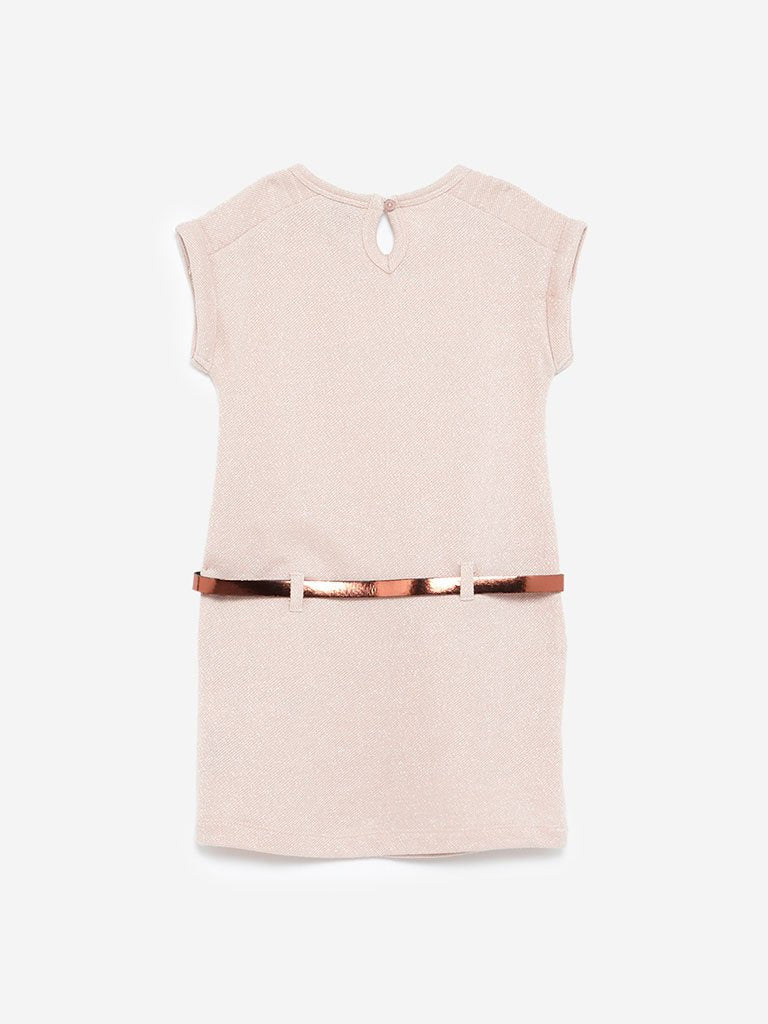 HOP Kids Peach Karen Dress With Belt