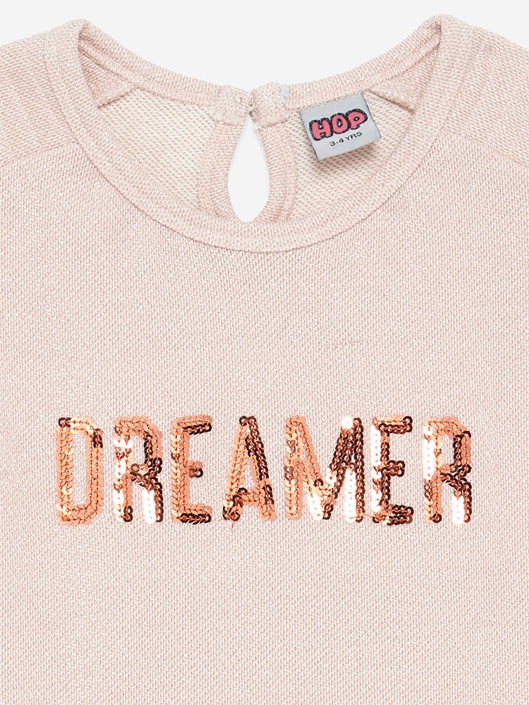 HOP Kids Peach Karen Dress With Belt