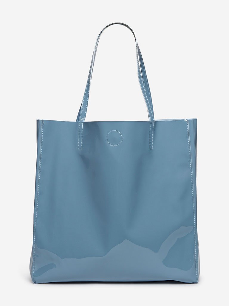 LOV Blue Glossy Tote Bag