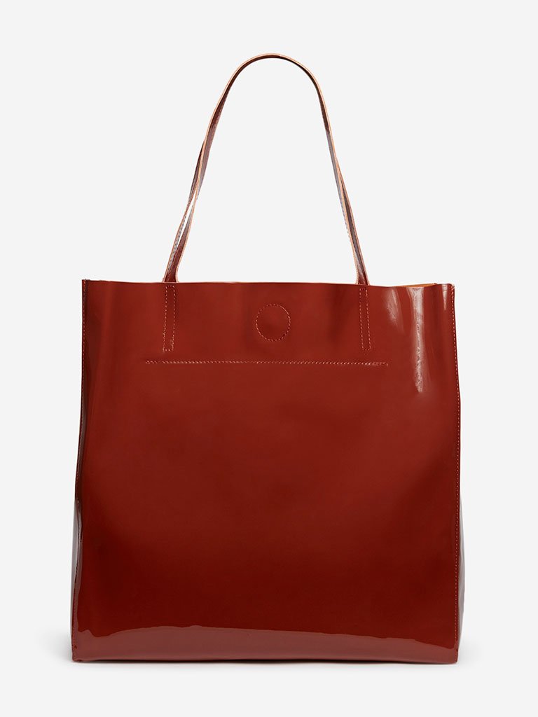 LOV Rust Glossy Tote Bag