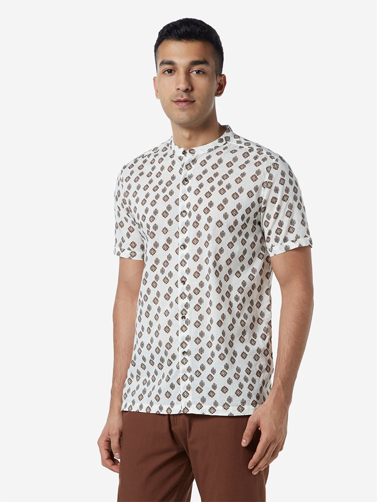 ETA Off White Printed Resort Fit Shirt