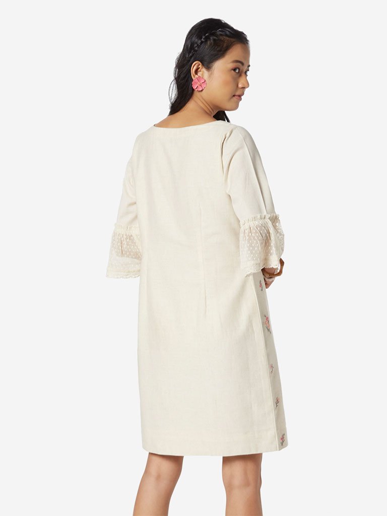 Bombay Paisley Off White A-Line Floral Dress