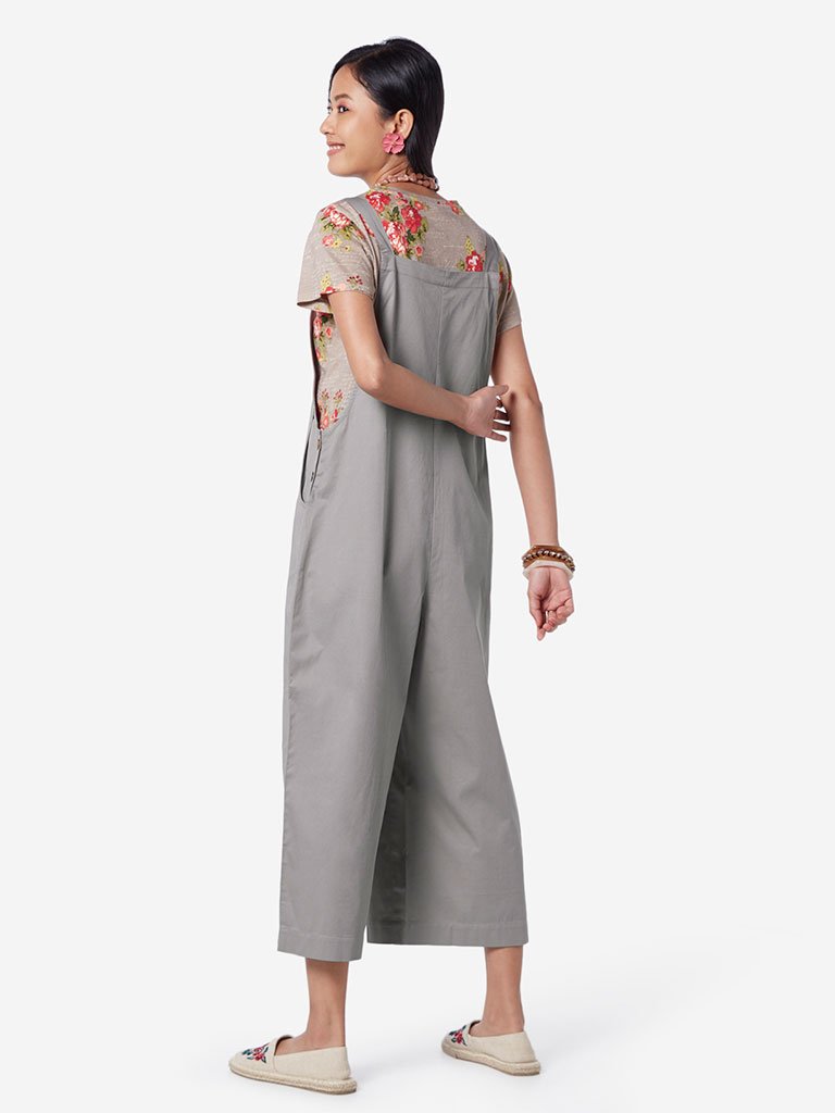 Bombay Paisley Grey Pure-Cotton Dungarees