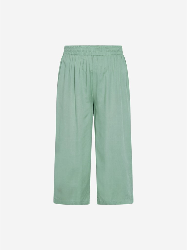 Diza Curve Mint Cropped Palazzos