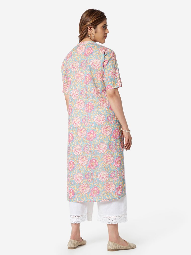Diza Curve Multicolour Floral Straight Kurta