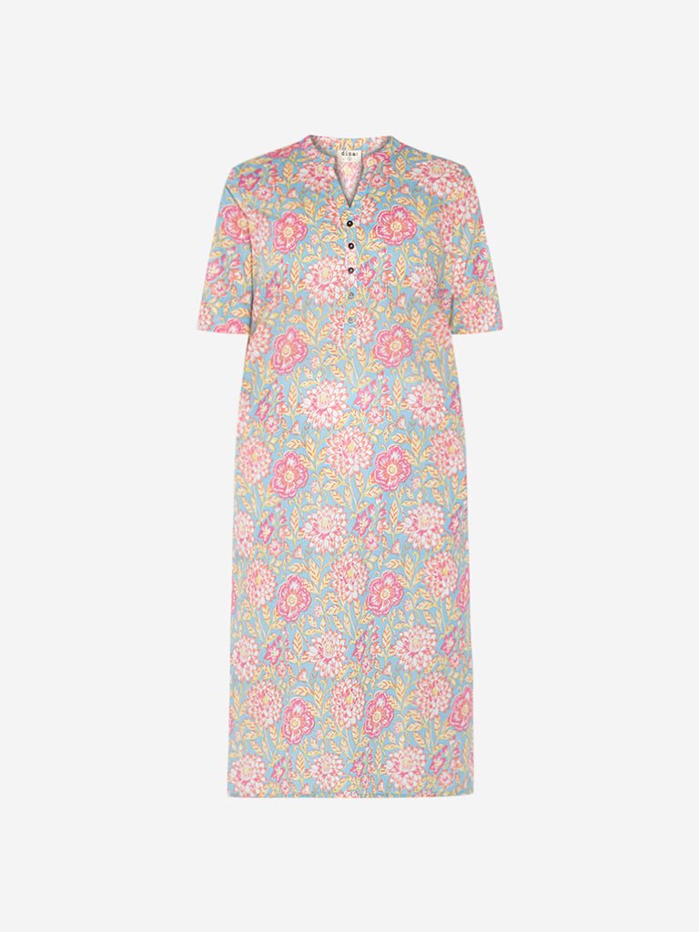 Diza Curve Multicolour Floral Straight Kurta