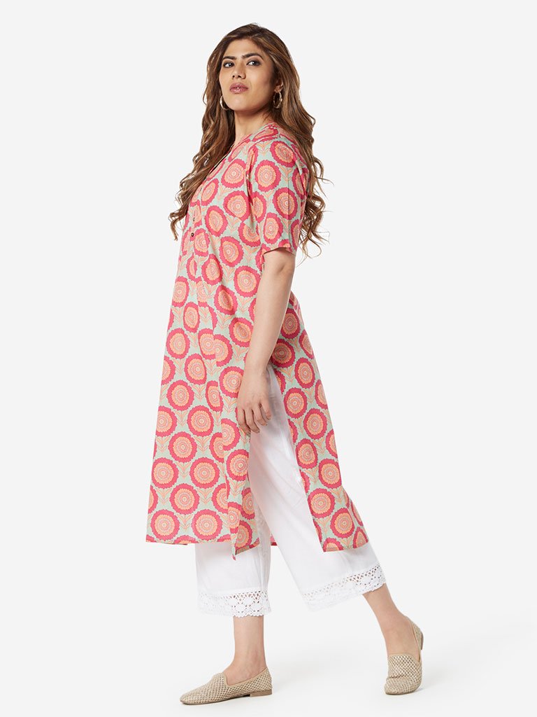 Diza Curve Multicolour Floral Straight Kurta