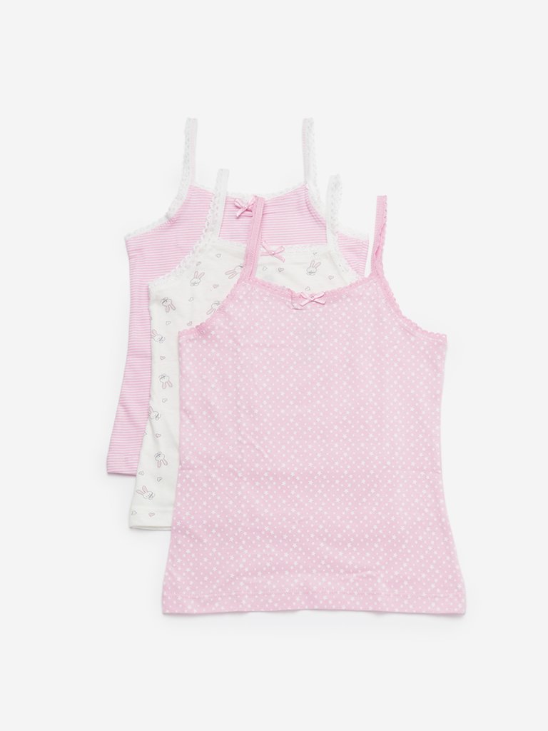 HOP Kids Pink Camisoles Pack Of Three