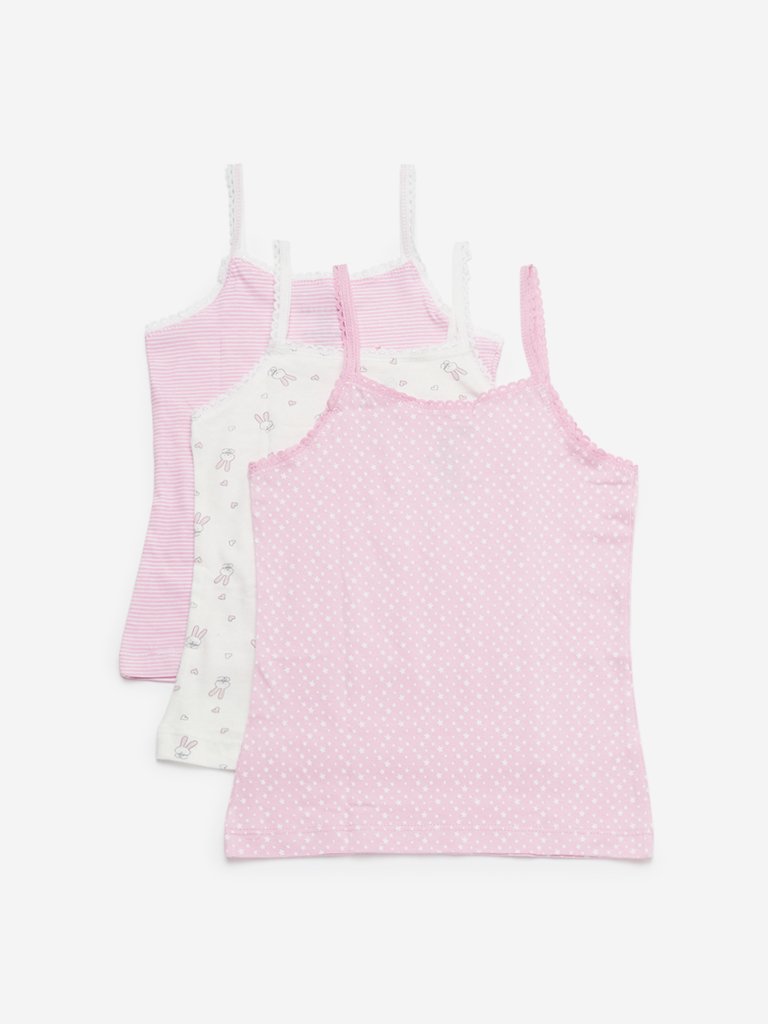 HOP Kids Pink Camisoles Pack Of Three