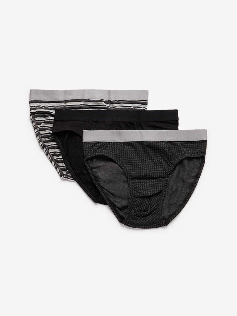 WES Lounge Grey Hydro Cool Briefs Three Pack