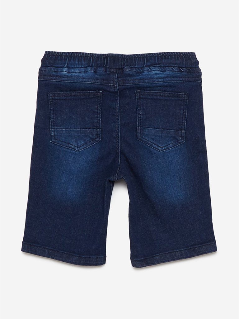 HOP Kids Dark Blue Denim Spencer Shorts