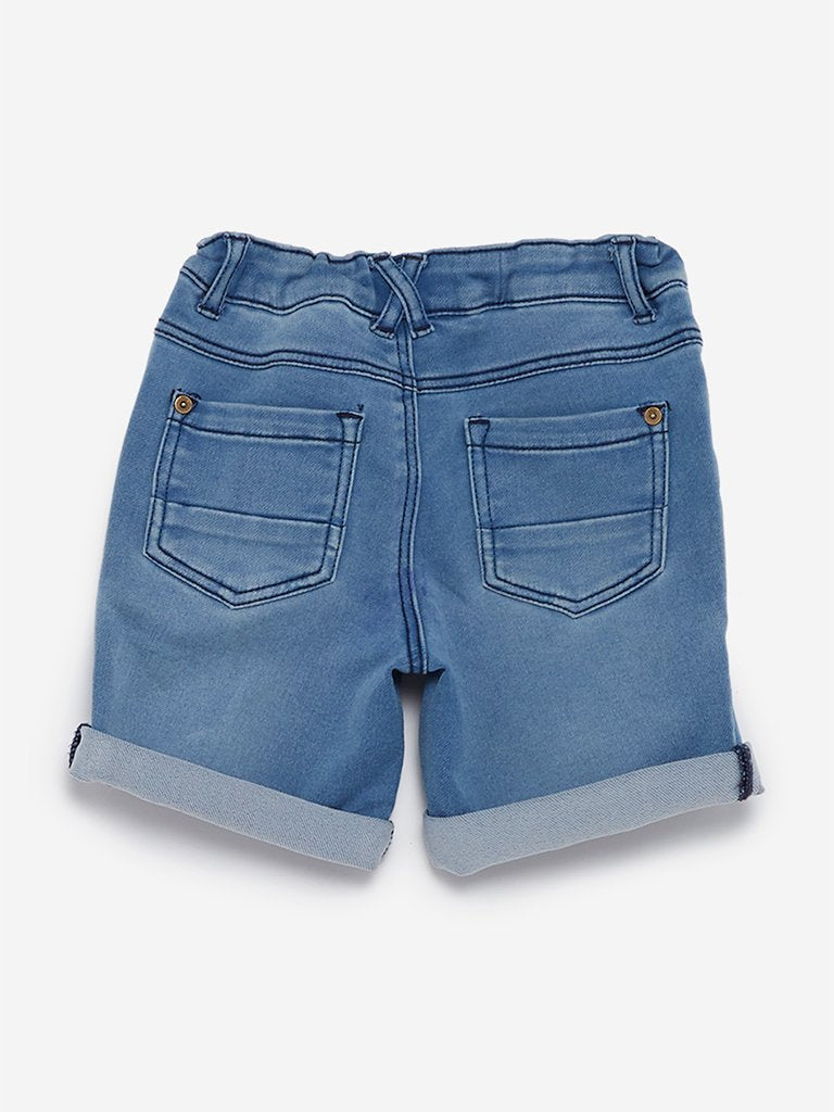 HOP Kids Blue Zippered Wayne Shorts