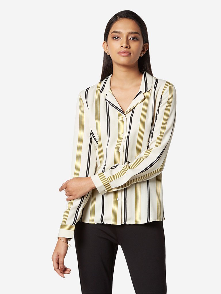 Wardrobe Ecru Striped Ionna Shirt