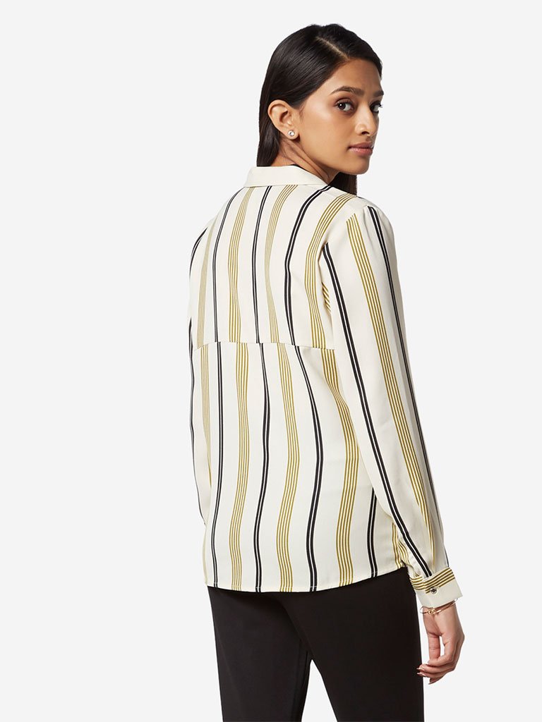 Wardrobe Ecru Striped Ionna Shirt