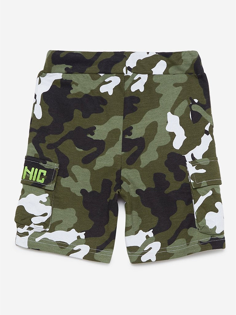HOP Kids Olive Cargo Style Shorts
