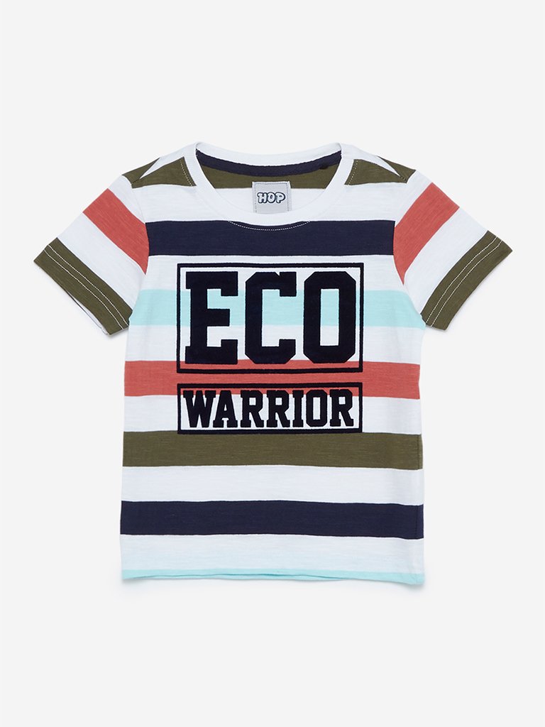 HOP Kids Multicolour Eco Warrior Crewneck T-Shirt