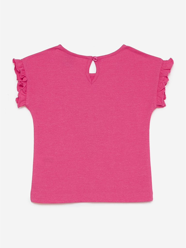 HOP Kids Pink Pizza Design Frida T-Shirt