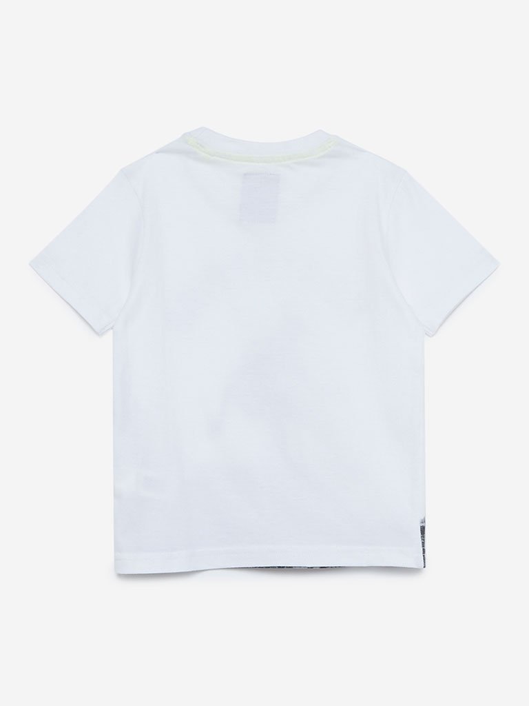 HOP Kids White Skateboard Crewneck T-Shirt
