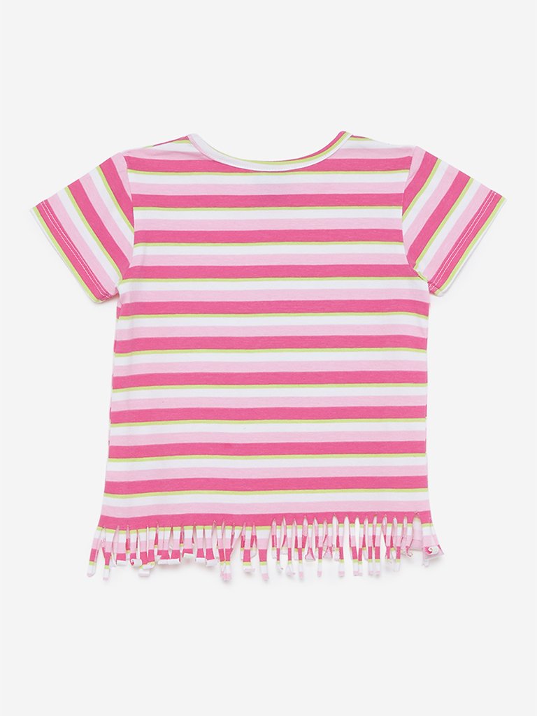 HOP Kids Pink Striped Frida Top