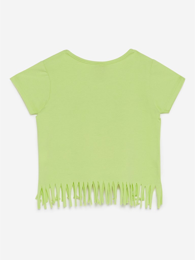 HOP Kids Lime Green Heart Applique T-Shirt