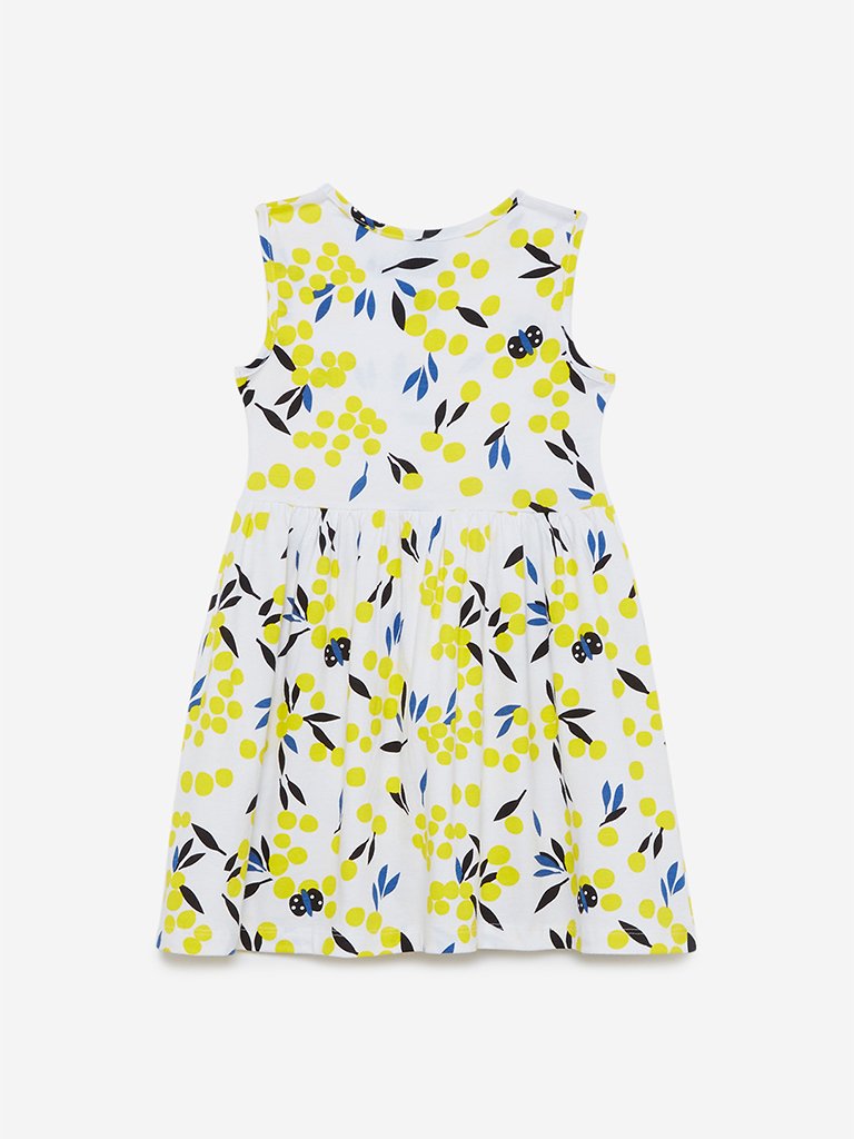 HOP Kids White Circular Print Rhea Dress