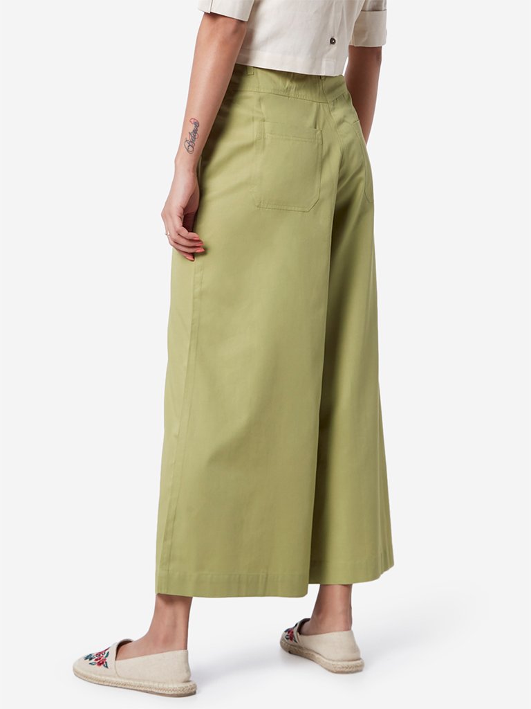 Bombay Paisley Sage Green Cotton Palazzos