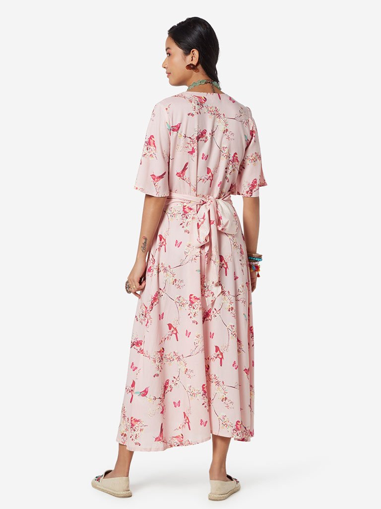 Bombay Paisley Light Pink Fit-And-Flare Dress